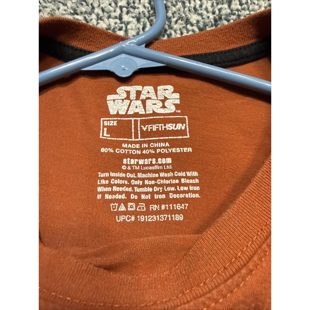 Star Wars Rebels Logo Men's Long Sleeve T-Shirt Size Large Burnt Orange Tee - Picture 2 of 13